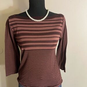 GAP Striped Brown Women's Top